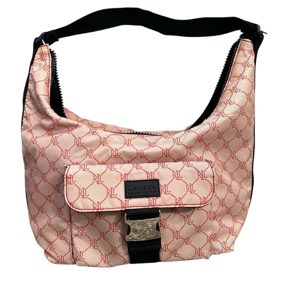Lauren Ralph Lauren Handbags - Vintage 90's RLL Lauren Ralph Lauren Pink Hobo Handbag Purse Monogram Nylon